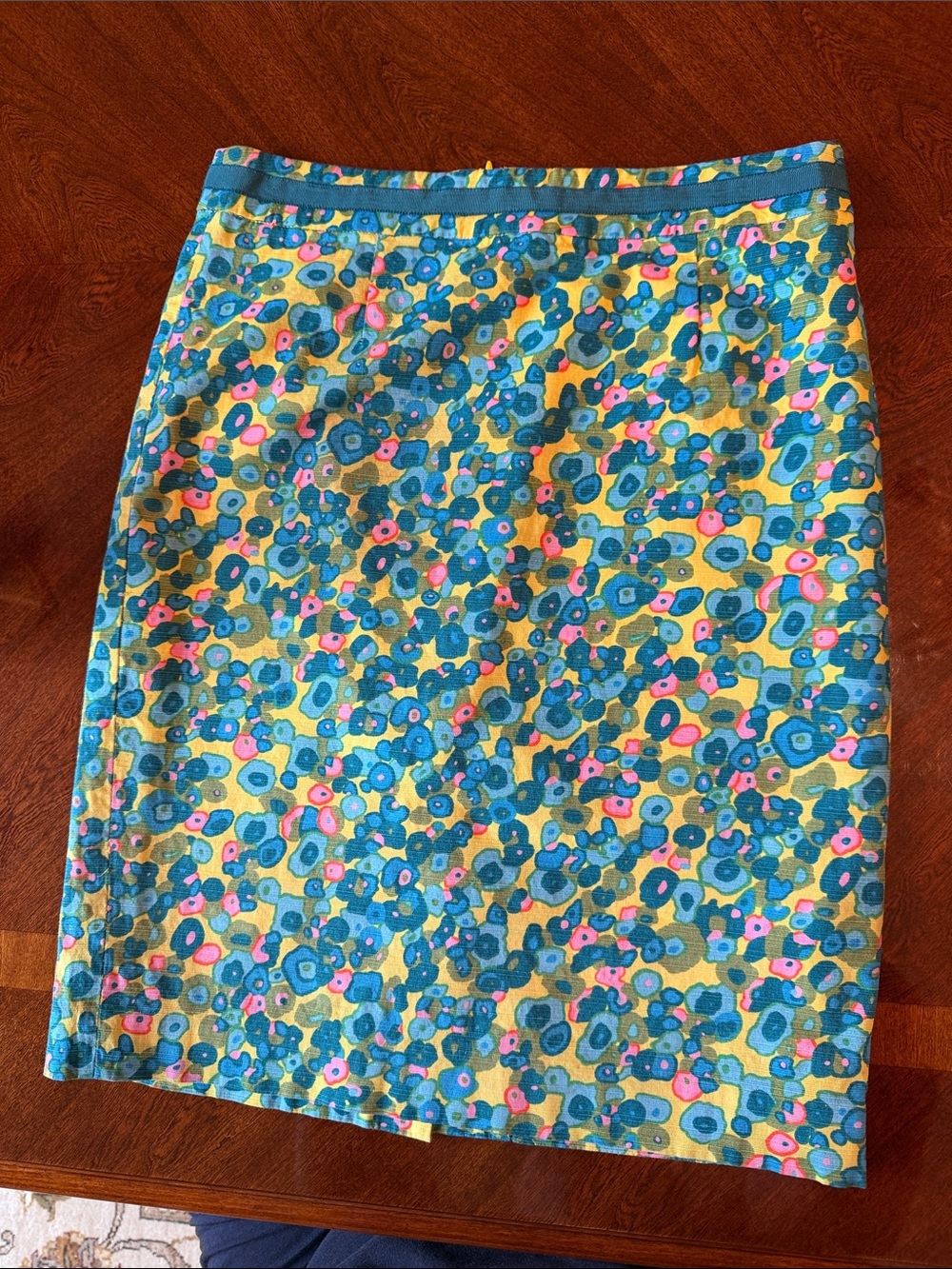 Boden Floral Print Pencil Skirt - Yellow & Blue